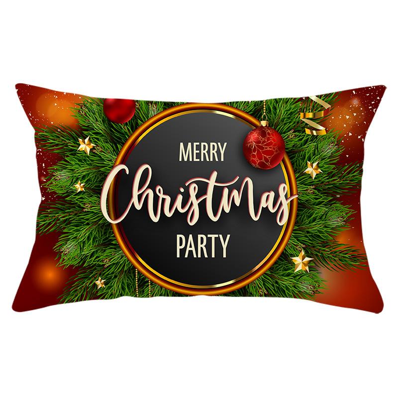 Christmas Simple Print Series Peach Skin Waist Pillowcase Home Sofa Pillowcase Office Pillowcase