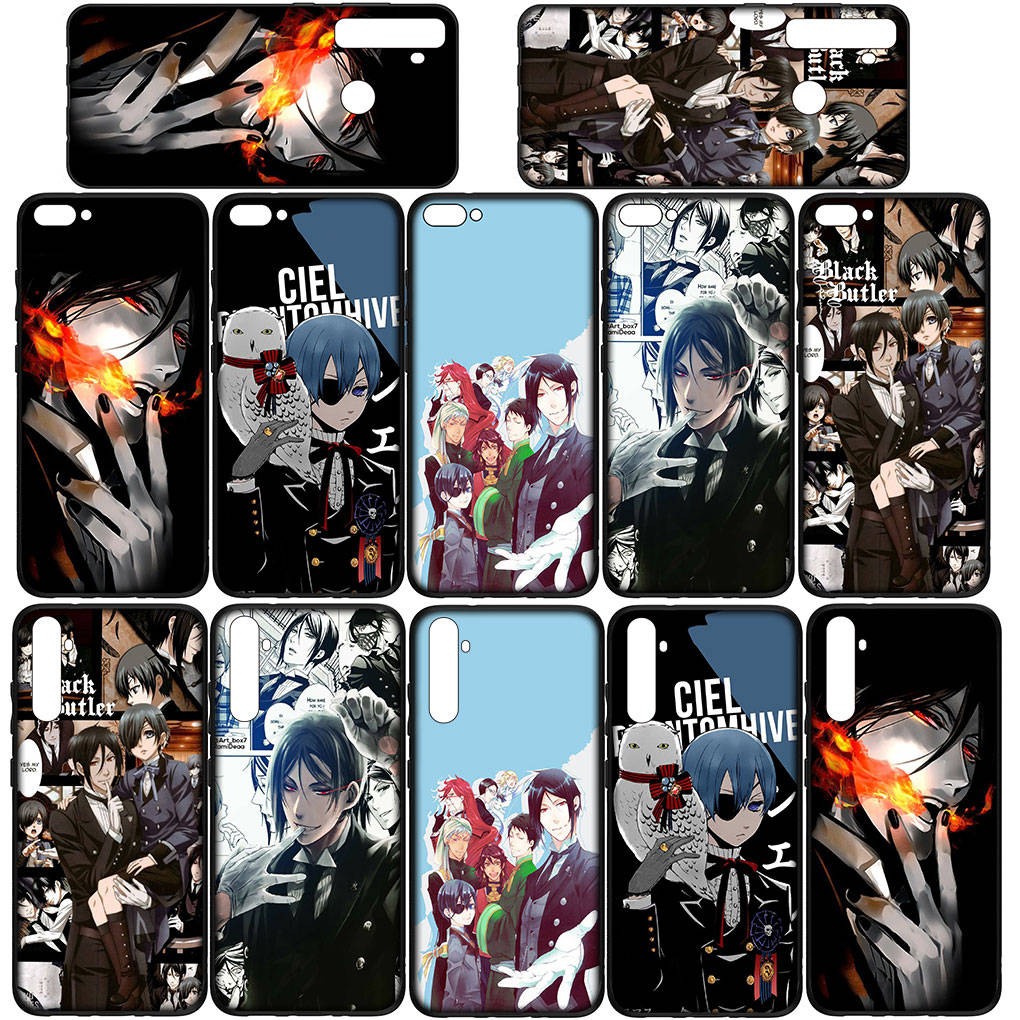 Phone Case for Samsung Galaxy S25 S24 S23 iPhone 16 15 Xiaomi Redmi Note 14 13 12 16E X 8 11 Pro Max OPPO Moto Huawei A05 A16 Anime Black Butler Cover
