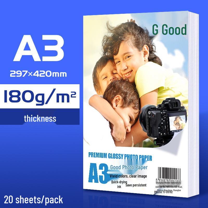 Vysoce lesklý fotografický papír A4, Různé velikosti (5", 6", 7"), Lesklá bílá pro domácí použití