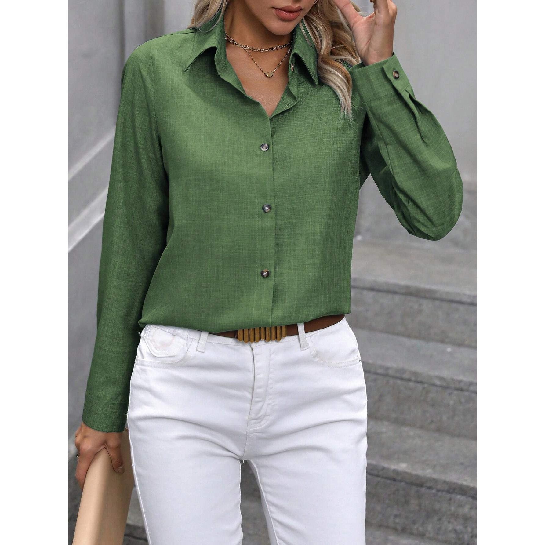 

Solid Casual Loose Shirts For Women Autumn Vintage Women s Oversized Shirts And Blouses Fashion Elegant Youth Female Tops XS