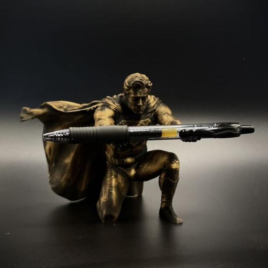 3D Printed Superman Pen Holder Desk Accessories Creative Pen Display Stand Funny Pen Pencil Holder Stand for Home Office Decor