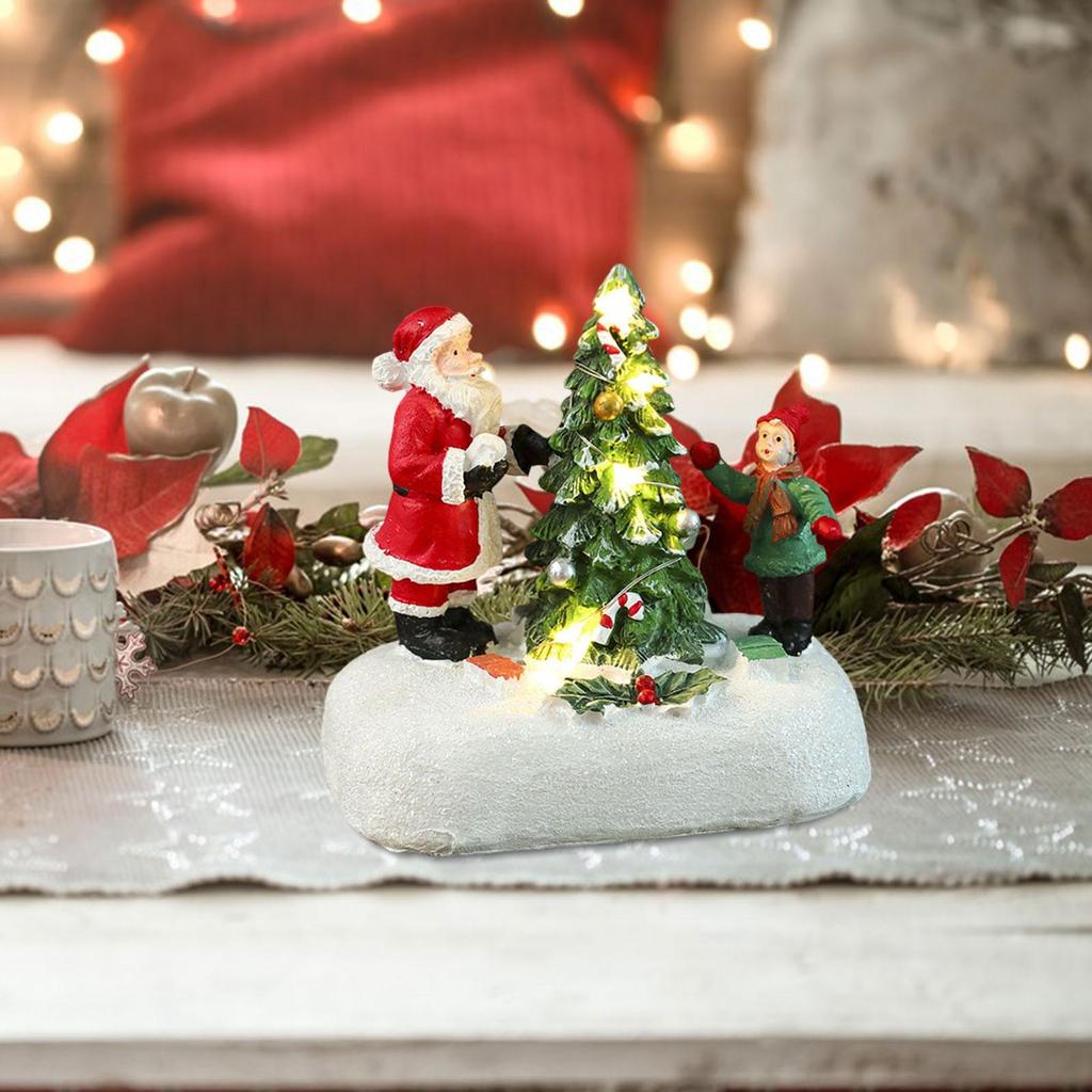 Santa Santa Figurine Collectible Christmas Statue for Office Festival Desk