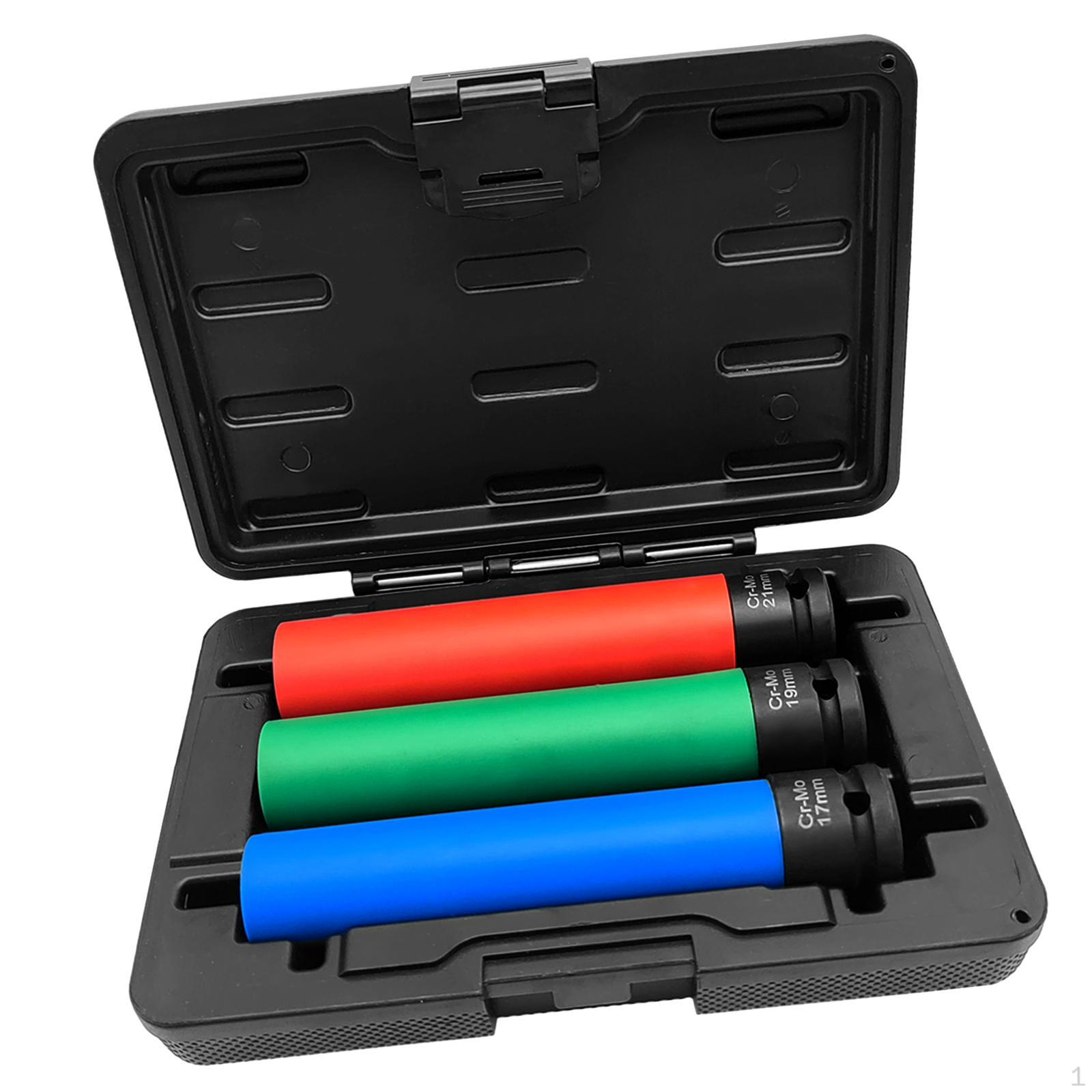 

Lug Nut Socket Accessories 17mm 19mm 21mm Universal 1/2 inch Drive Replace Parts Extra Long Thin