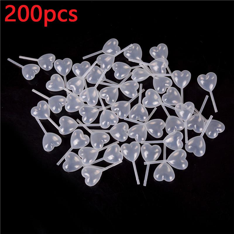 50/100/200PCS Heart Shape Liquid Squeeze Droppers Juice Straw Dropper Jam Cupcake Sauce Transfer Pipettes Cake Dessert Tools