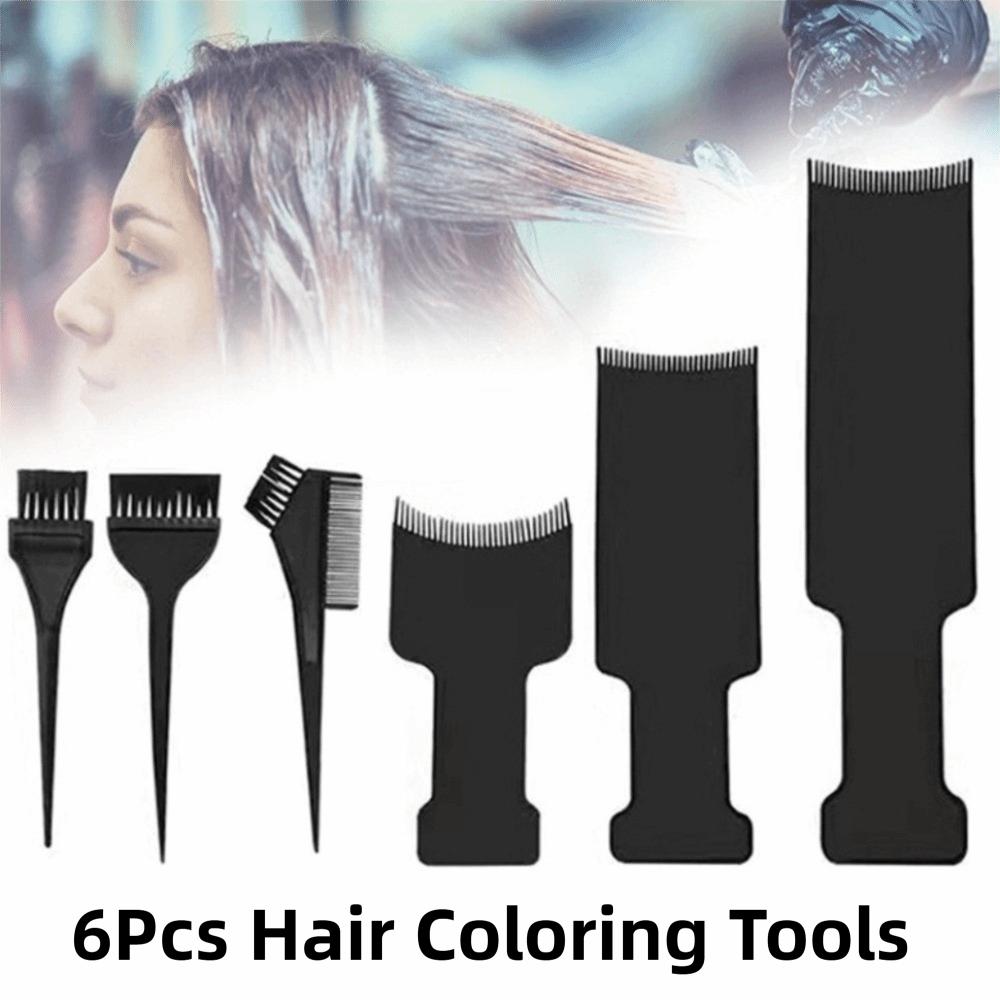 6Pcs/Set Professional Hair Applicator Brush Hairdressing Hair Highlight Dyeing Board Plate Salon