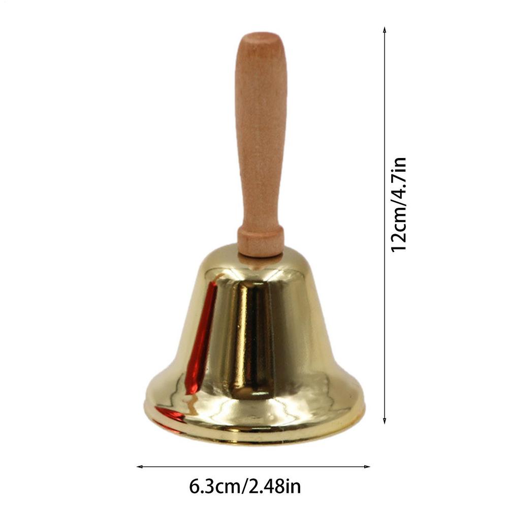 1PC Rustic Hand Bell Craft Decoratie Alarm Bell Handicraft Christmas Bell Wind Bell Christmas Craft 12x6.3cm