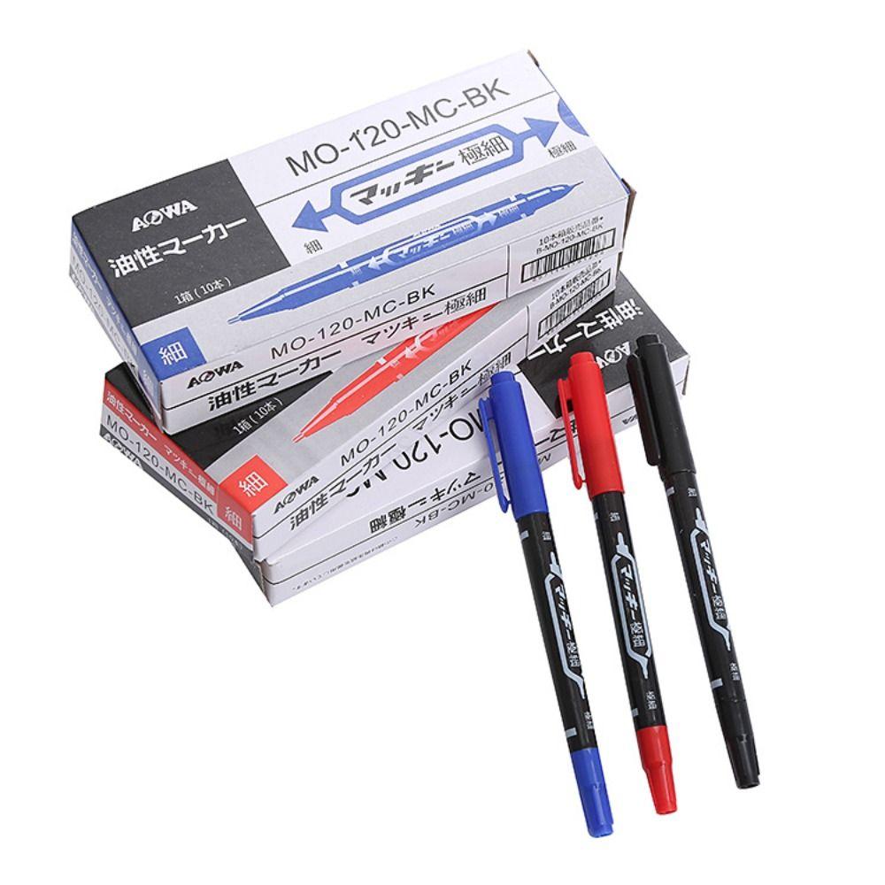 10 Stück/Karton Plastik Doppelend-Marker Schnelltrocknender Schreibstift Neuer Markerstift