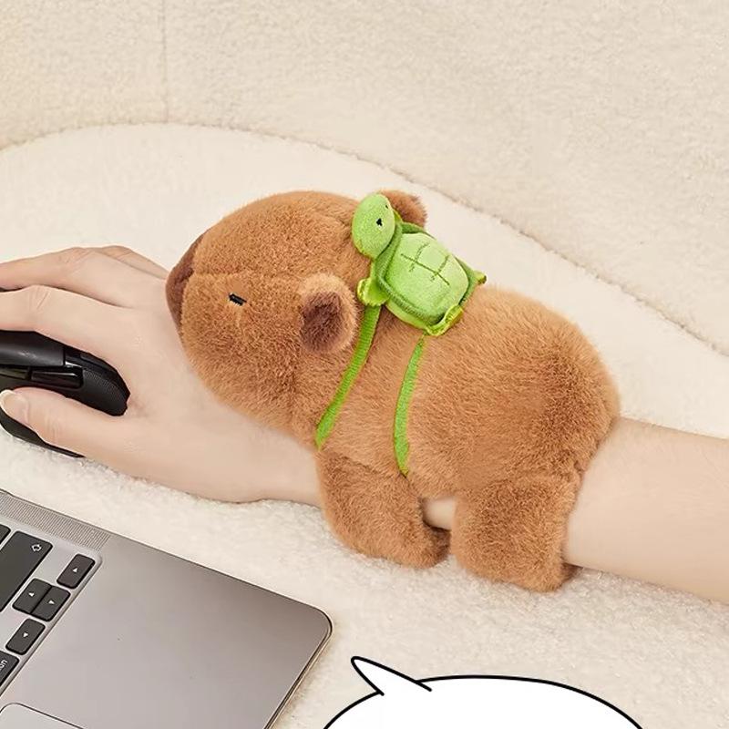 Braccialetto Giocattolo Capibara Peluche Cerchio da Battito Animale Carino Tartaruga Bambola Zaino Partner per Ciclismo Regalo di Compleanno