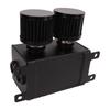 1200ml Oil Catch Can Kit Engine Twin Baffle Dual Filter Oil Tank Reservoir AN8 Hose Fitting Black