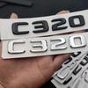 FCUI6 ABS Black Chrome Letters 3D Car Trunk Letters Badge For Mercedes Benz C 200 220 300 C200 C220 C300 C320 Logo Sticker Accessories