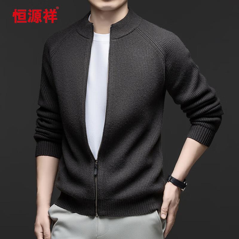 

Hengyuanxiang Men s 100% Wool Thickened Zipper Cardigan 3XL (190)