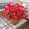 Bright 7 Head Plastic Hibiscus Floral Display Long Time Outdoor Artificial Flower For Backyard And Decors Decoration