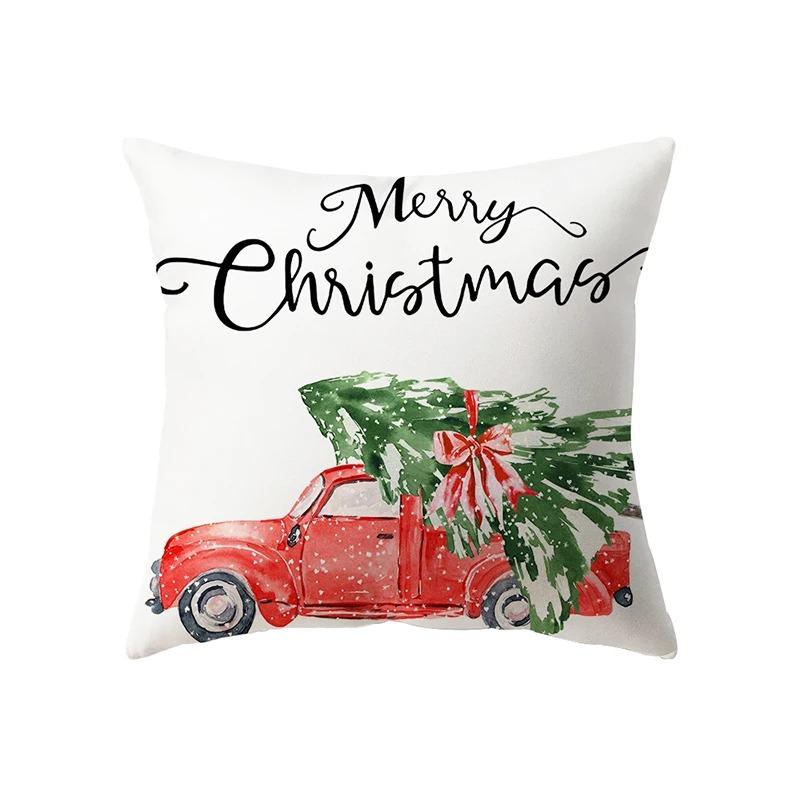 Christmas Decoration Theme Cartoon Print Pattern Cushion Cover For Home Living Room Sofa Pillow Cover