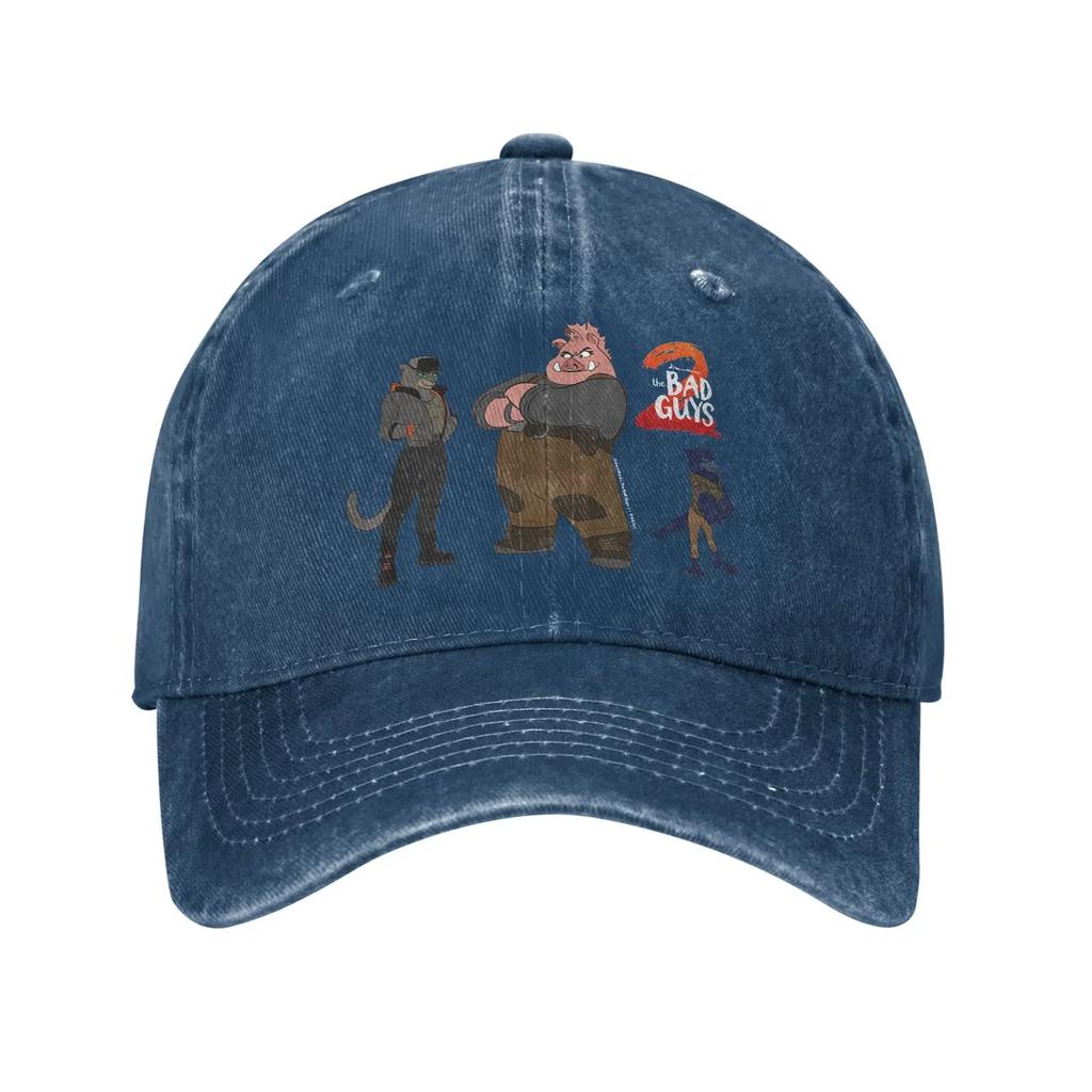 Casual The Bad Guys 2 Group Bad Girls Baseball Cap Unisex Distressed Cotton Snapback Hat Movie Outdoor Workouts Unstructured Hat
