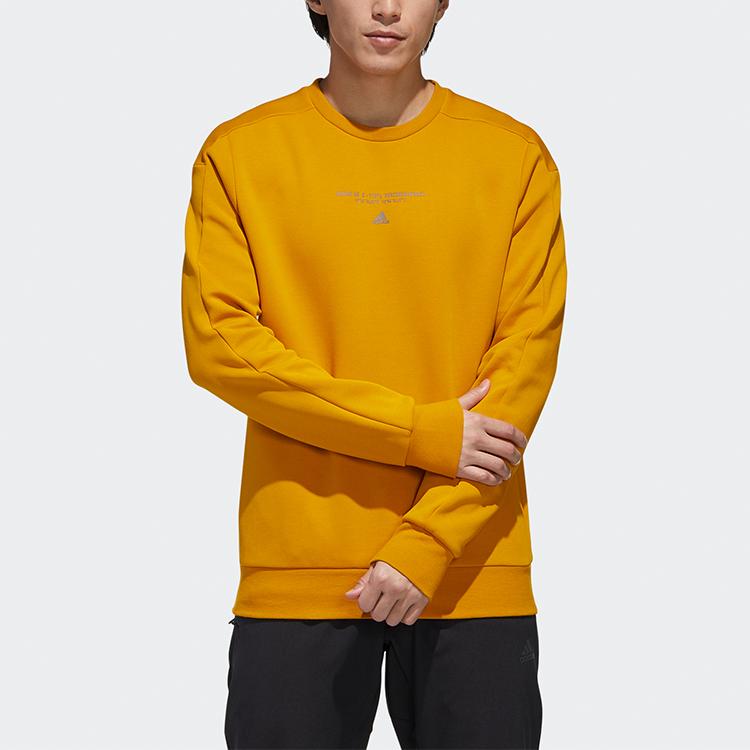 Adidas Bluza z okrągłym dekoltem w sportowym stylu Casual Męskie topy Han-Jade Biało-Złote GM4427