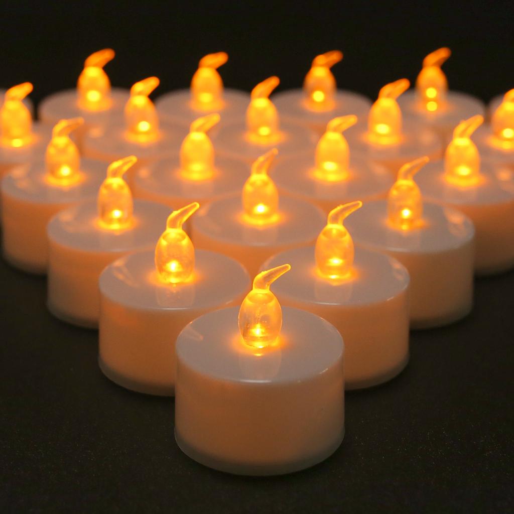 12/24 Stück LED Flackernde Teelichter Warmgelb/Weiß Batteriebetriebenes Teelicht für Hochzeitsjubiläum Weihnachtsdeko