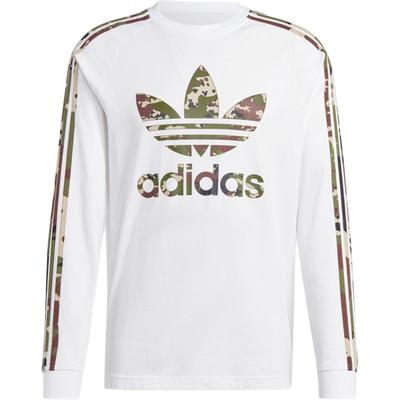 Camo Trefoil Tričko s dlhým rukávom Pánske Top biele IS0240