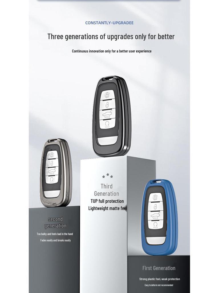 New Hongqi H5 Aluminum Alloy Car Key Case with Full Coverage