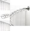 Modern Minimalist Metal Shower Curtain Hook Rings With Open Ends For Bathroom Decor
