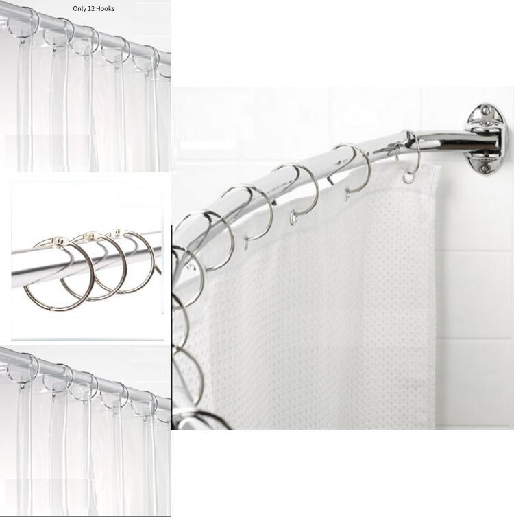 Modern Minimalist Metal Shower Curtain Hook Rings With Open Ends For Bathroom Decor