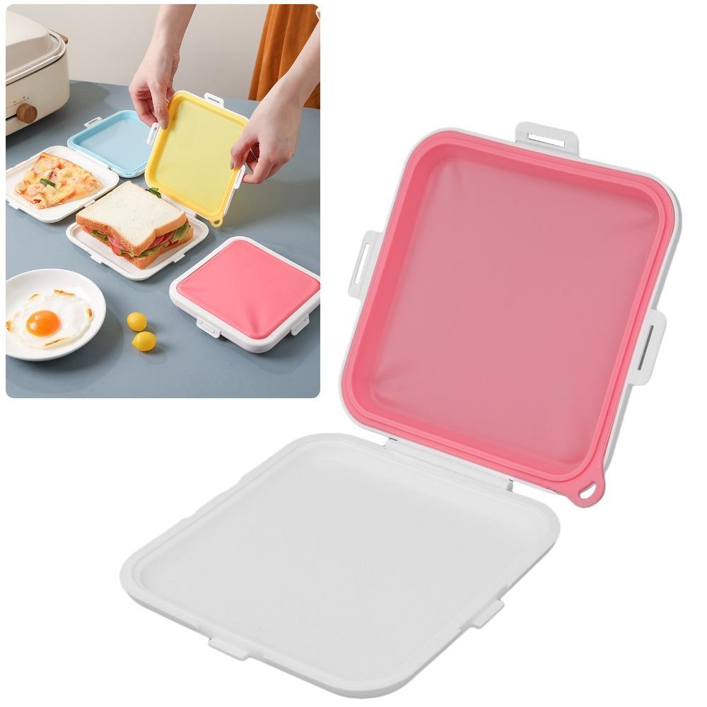 PP Silicone Material Lunch Container 3 Side Clips Food Snack Storage  Outdoor Use