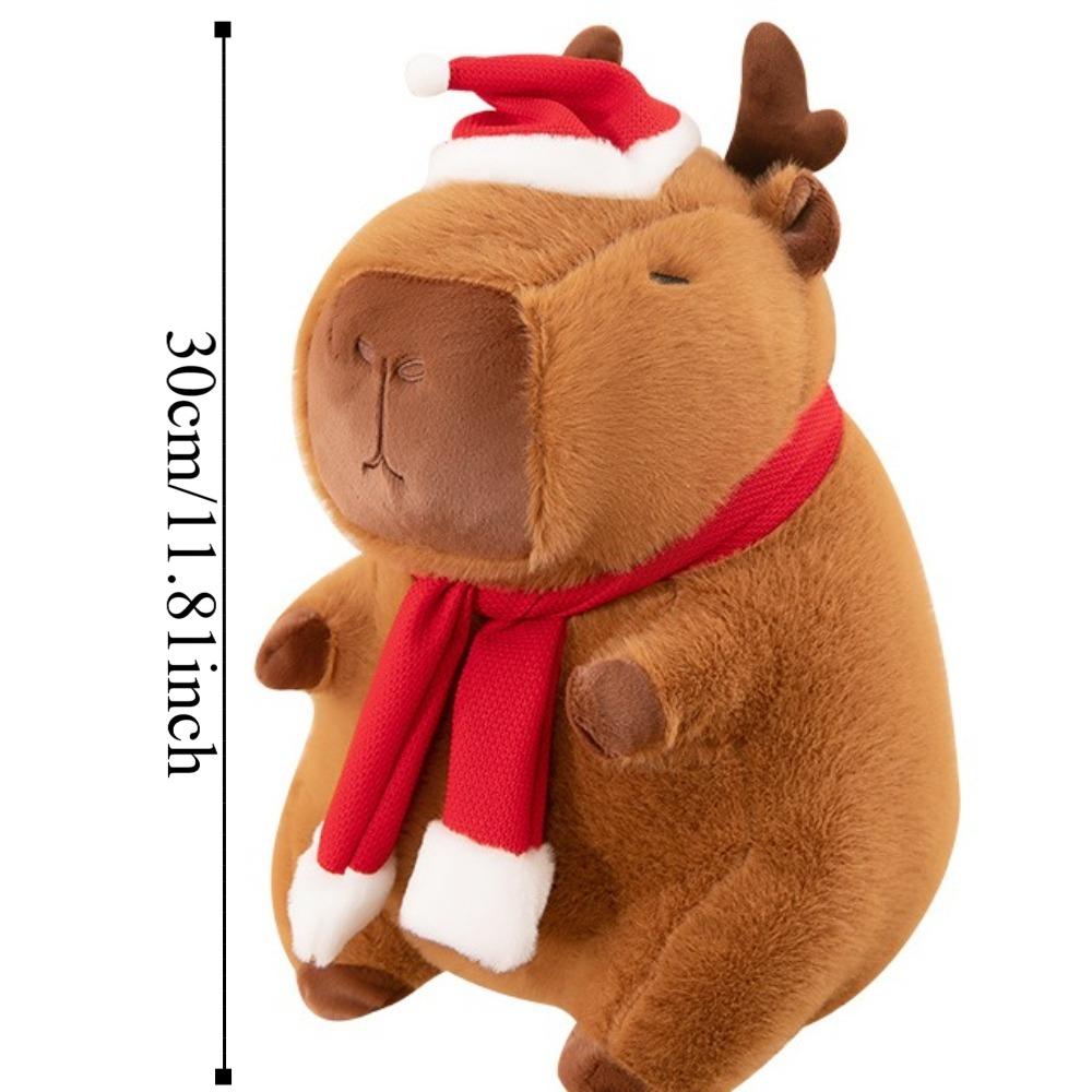 Simulation Capybara Plush Toy Cartoon Capibara Fluffty Doll Christmas Capybara Plush  Birthday Gift