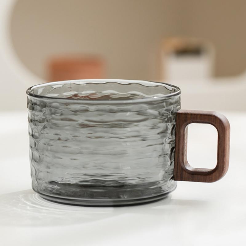 

Японская бытовая чашка из узорного стекла «Молоток», чашка для кофе из грецкого ореха с блюдцем, термостойкая чашка для воды 270ml