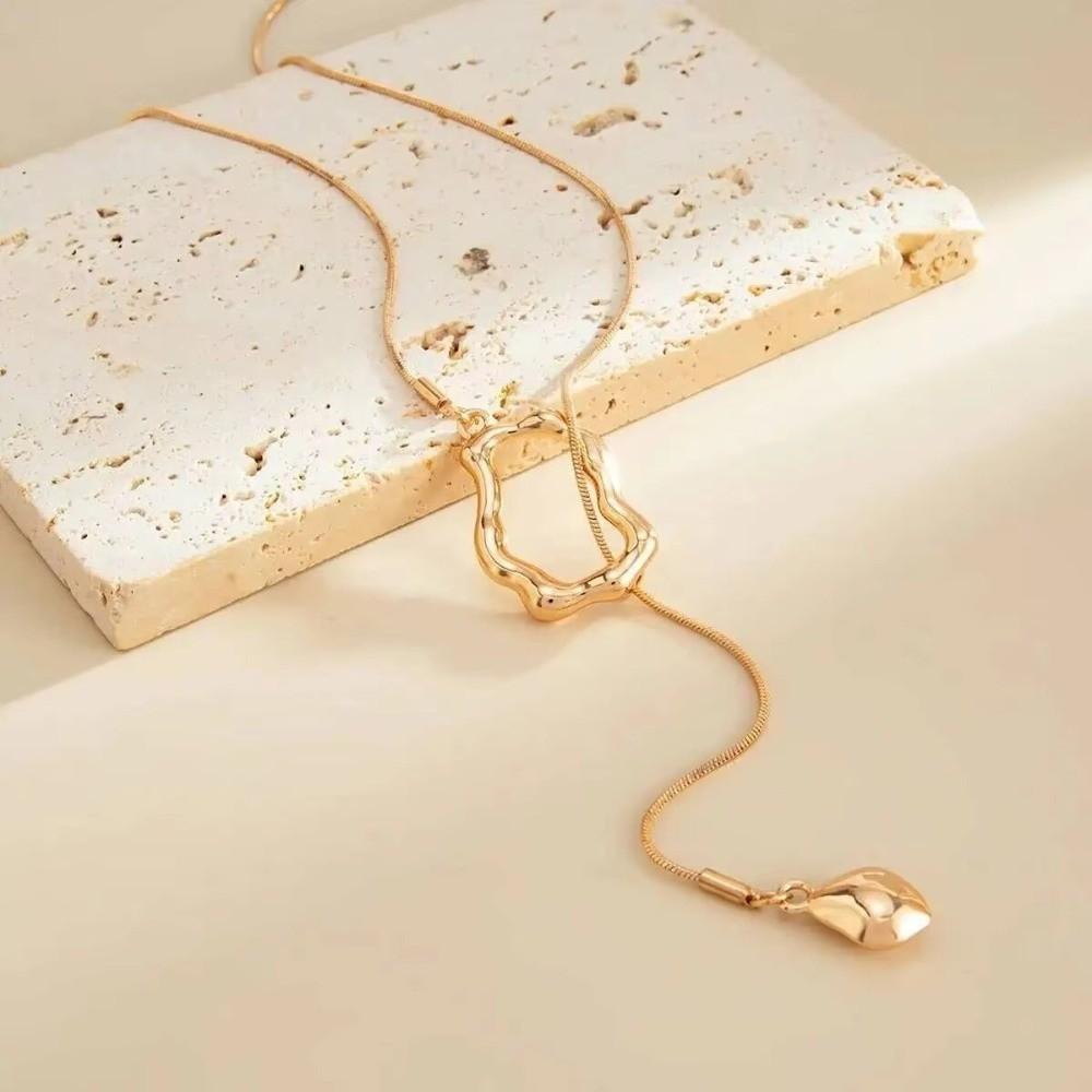 Adjustable Length Geometric Pendant Choker Hollowout Pendant Pendant Necklaces Women