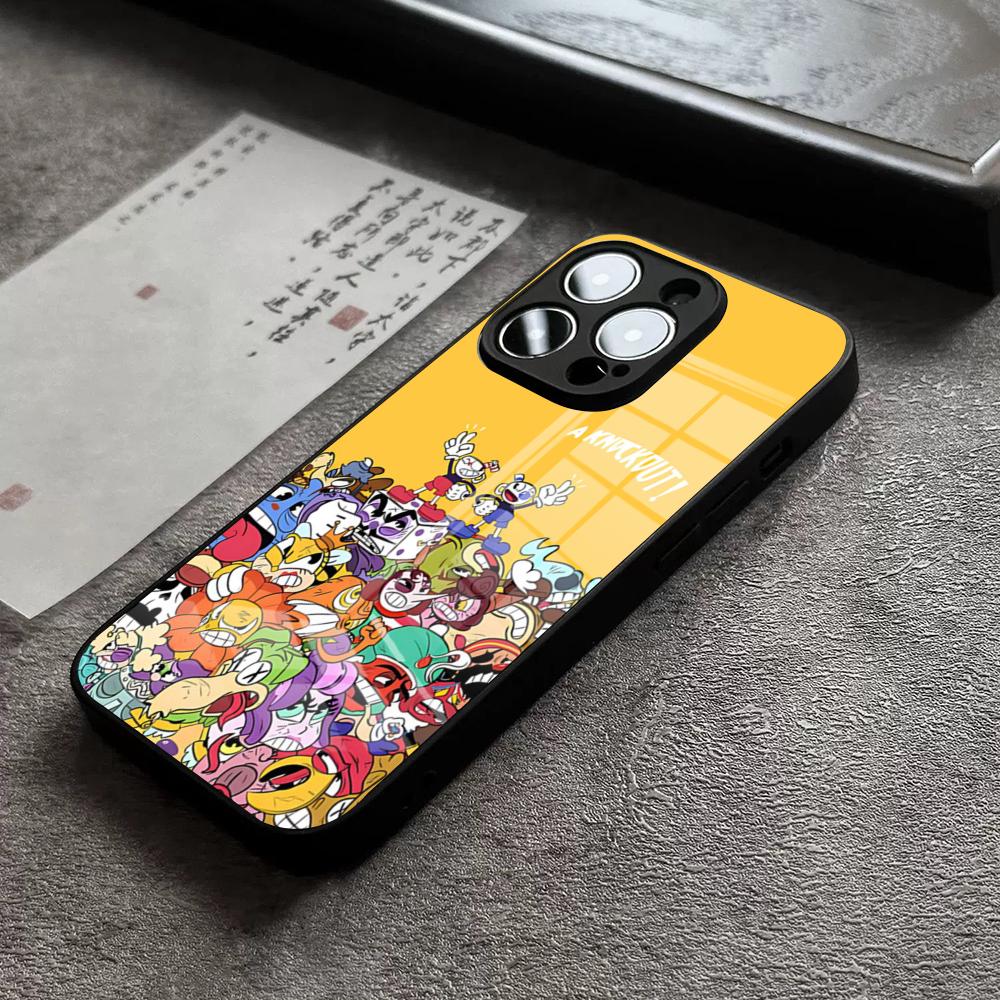 

Cuphead Poster Phone Case For IPhone 16 Pro Max 14 17 Air 12 15 11 13 Mini X XR XS Max SE Glass Cover iPhone13