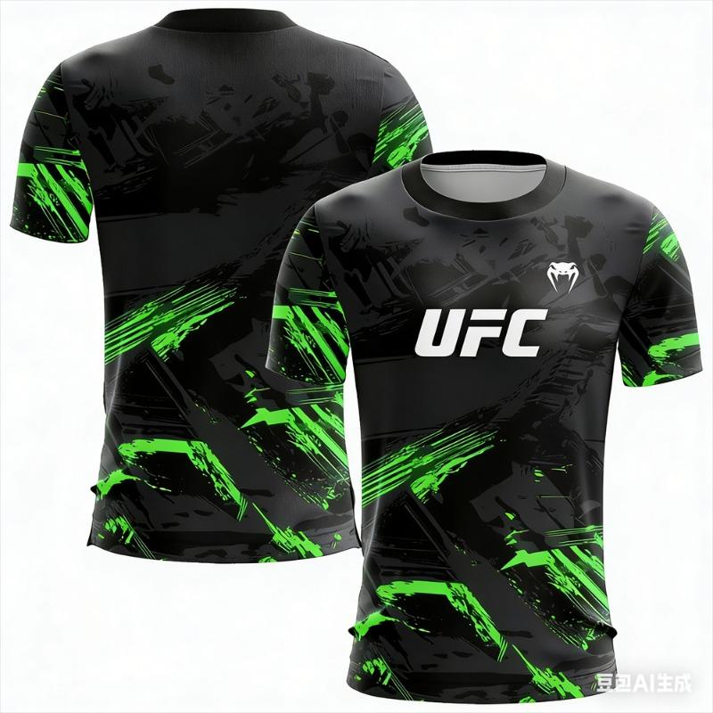 Sommer Heißverkauf UFC Boxen Kampfwettbewerb Herren T-Shirt Mode Schnelltrocknend Lässig Atmungsaktiv Rundhals Kurzarm Oberteile