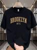 Brooklyn NYCbrown 100 Pure Cotton Tshirt Casual and Versatile Base Layer Comfortable Sports Top