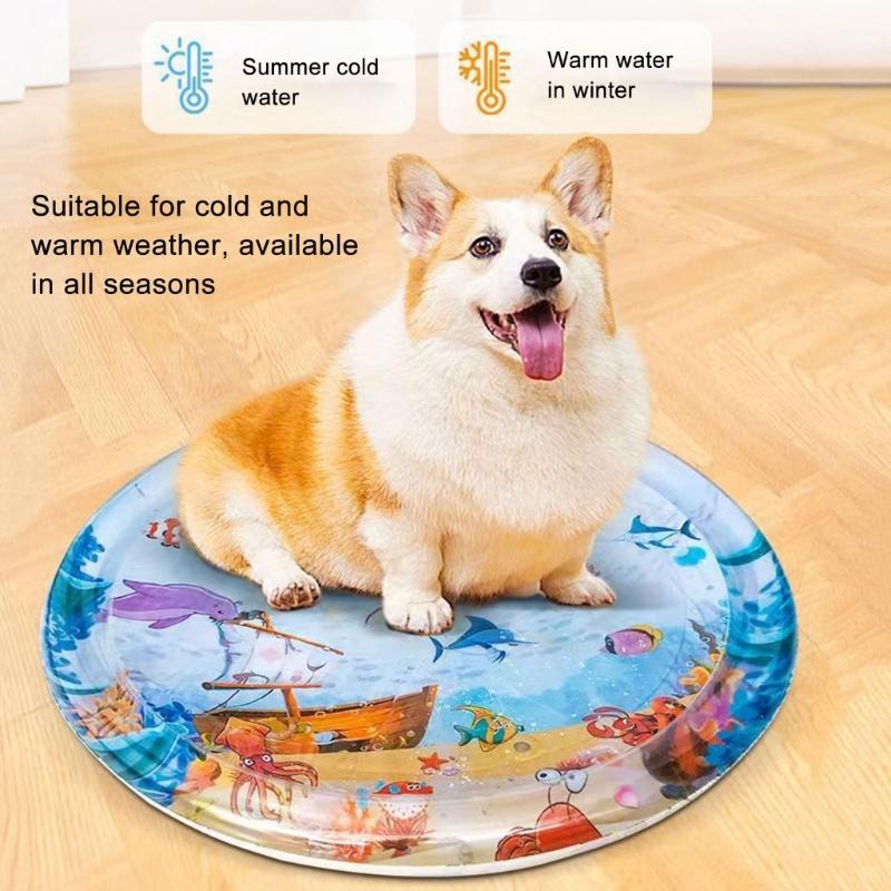 Aufblasbare Wasserspielmatte für Katzen Hunde Beschäftigende Sensorische Aktivität Wassermatte Spritzwasser Matte für Haustier Indoor Unterhaltung