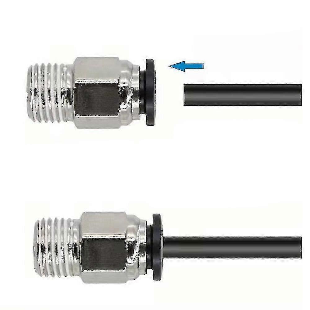 Straight Pneumatic Push-On Quick Connect Fitting M5 Male X 4mm Tube OD Silver, 1 Piece
