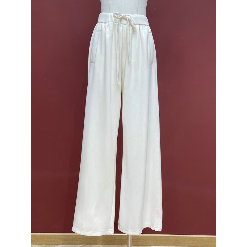 

Super Good Style Fairy Straight-Leg Pants Flab Hiding Slimming Commuting Comfortable Sense Elastic Lace Easiest for Match Straight-Leg Trousers Figure color (paragraph 2) M