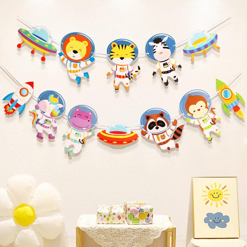Banner zum ersten Geburtstag des Babys: Kinderwimpelkette für die Kindergarten-Dekoration