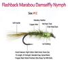 8PCS 12# Chainbead Eyes Flashback Marabou Damselfly Nymph Olive Hackle Nymphs