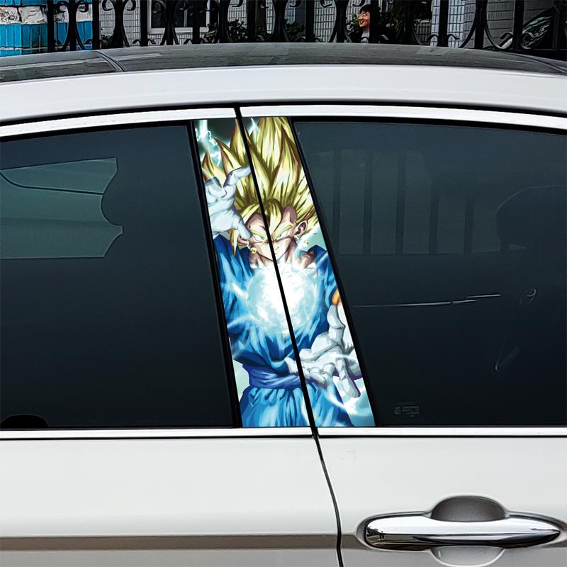 Anime Son Goku Car Stickers Car B-pillar Vinyl Decals Waterproof Auto Center Pillar Sticker Cover Scratches Vehicle Decor Decal