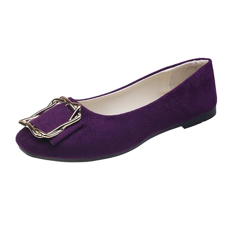 Women's Shoes Flat Shoes Square Toe Slip on Large Size Comfortable Casual Single Shoes Multicolor