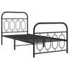 VidaXL Cadre de lit métal sans matelas avec pied de lit noir 80x200 cm 377126