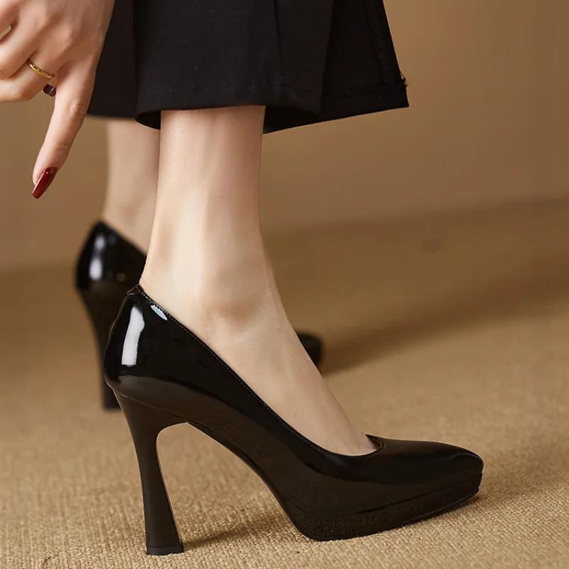 

Shoes for Women 2025 Evening Pointed Toe Ladies Summer Footwear Super High Heel Stilito Platform Black Luxury Brand Lastest Shoe 39