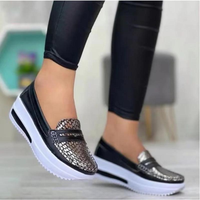 New Casual Single Shoes Round Head Low Top Thick Sole Heightening Soft Sole Work Shoes Doudou Shoes Women