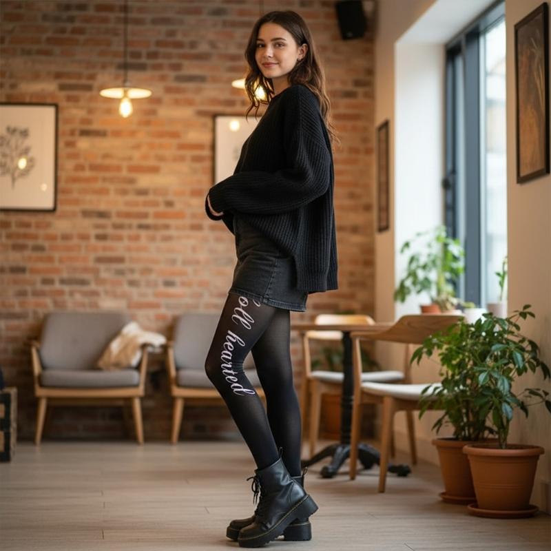 Run Resistant Opaque Footed Tights High Waist Pantyhose Control Top Tights Thigh High Stockings Printed Silk Stockings