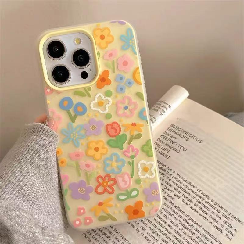 

Colorful Ins-Style Dopamine Flower Phone Case for iPhone 14/15/16 Pro Max Apple 14 Pro