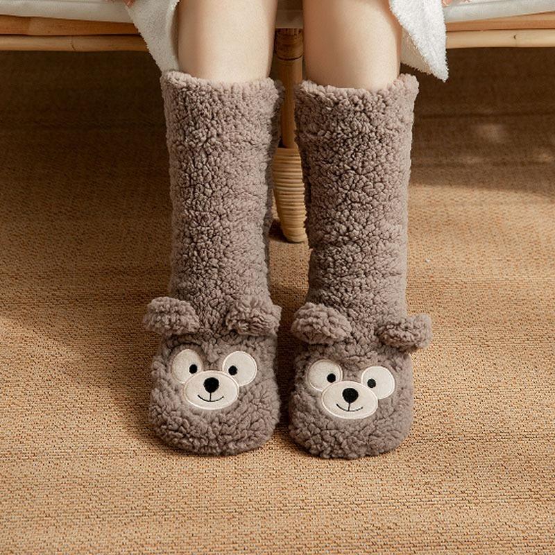 

Women Thickened Thermal Socks Winter Warm Home Soft Thickened Plus Velvet Sleeping Anti Slip Floor Slipper Sock Christmas Gift One Size