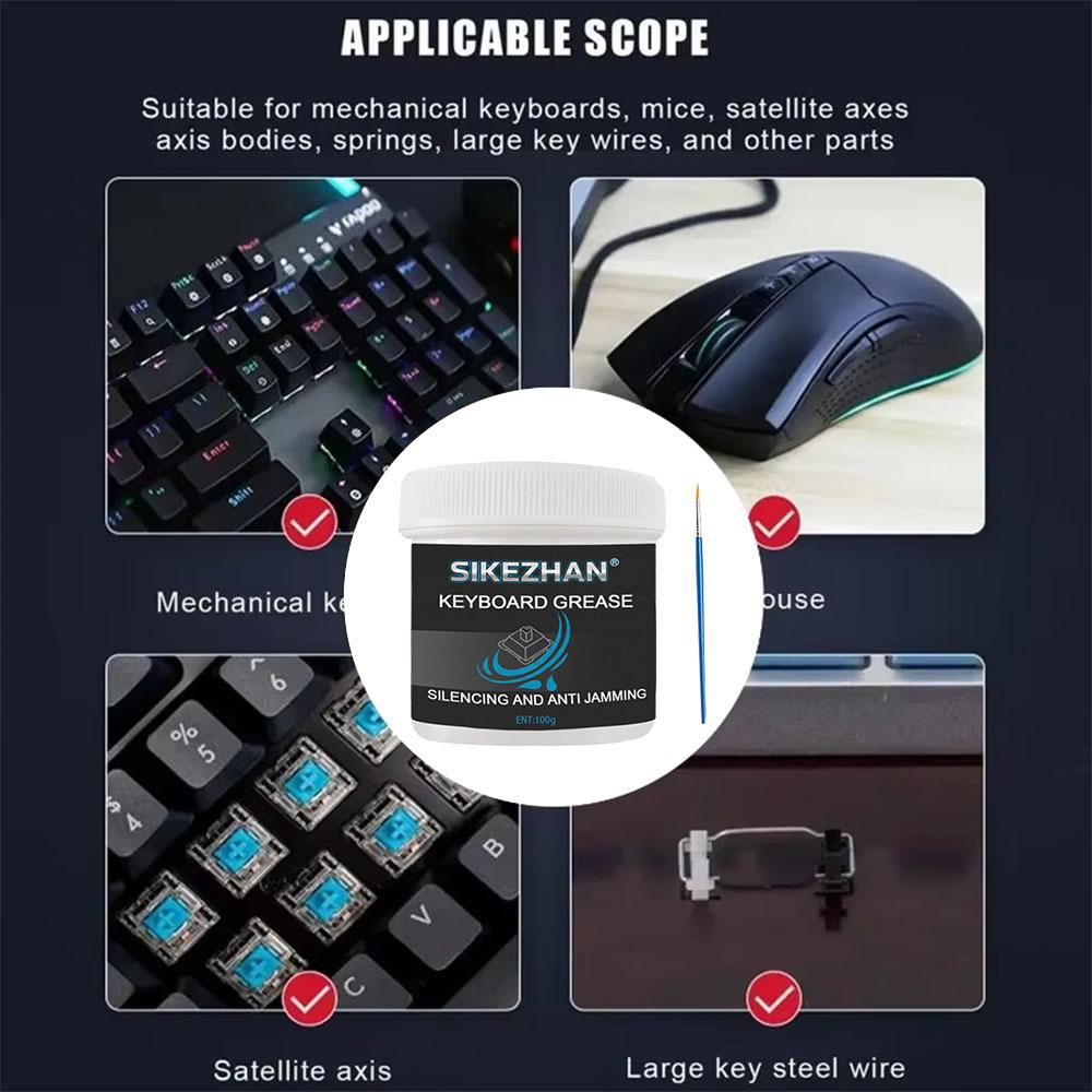 200g/100g Mechanical Keyboard Lubricant Grease Oil Kit Keyboards Axes Stabilizer Mechanical Lubrication with Brush