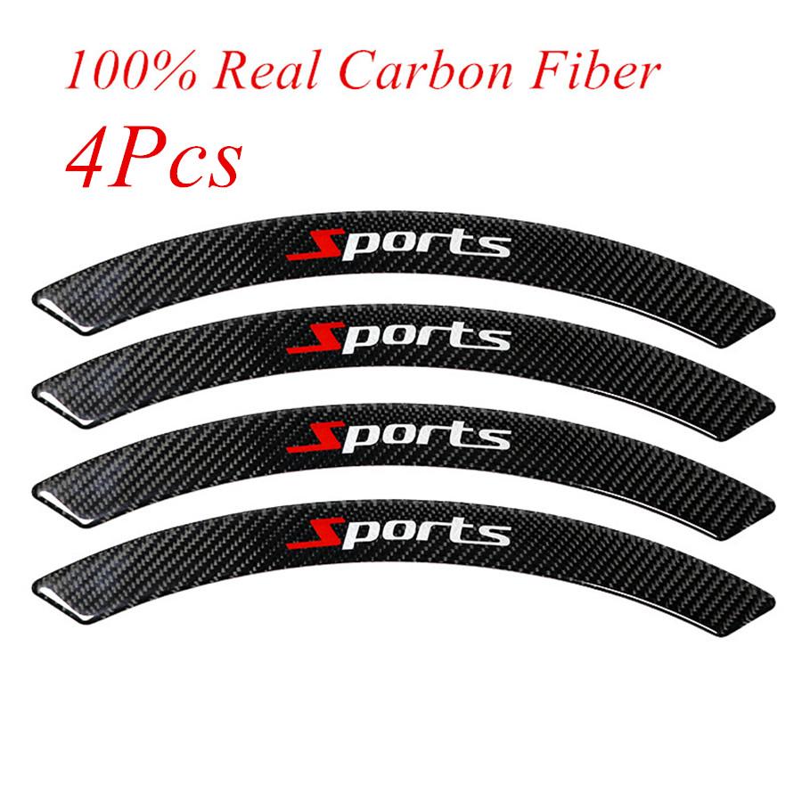 4x Carbon Fiber Fender Flares Arch Wheel Eyebrow Protector Stickers Sports Style