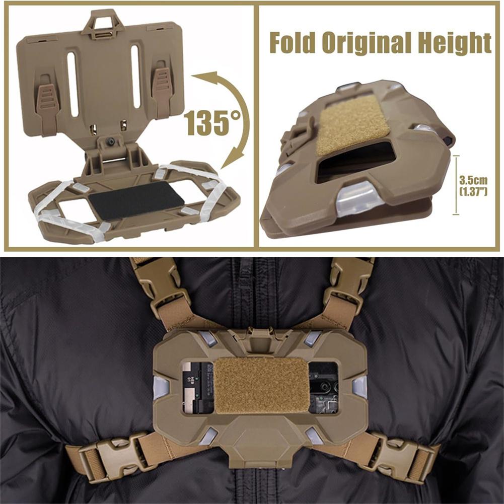 Porta telefono per Plate Carrier Gilet Porta telefono Pieghevole MOLLE Pannello porta telefono per navigazione Per dimensioni schermo 4.7"-6.7"