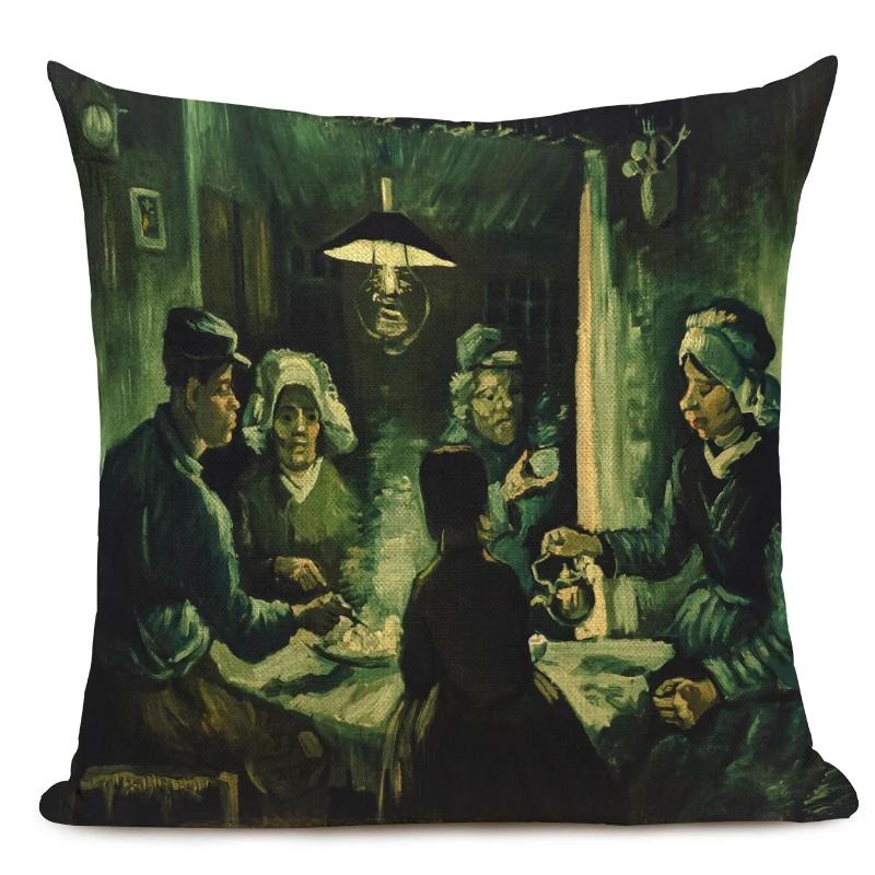 Van Gogh Oil Painting Art Decorative Cushion Cover Throw Pillow Case for Sofa, Car , and Office Decor 45x45CM Pillow Cover