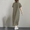 2025 Autumn European & American Solid Color Short Sleeve Loose Fashion Dress