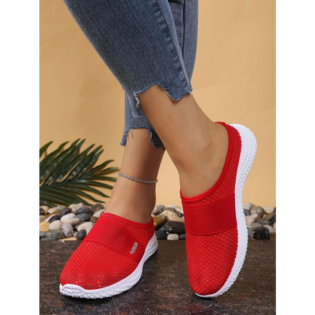 Ladies' Casual Sports Shoes, One Foot Kick, Suitable for Spring and Summer Beach Vacation, Travel and Leisure, Mesh Suitable for Plus Size Women